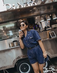 Iconic Denim Jeans Playsuit (with Belt)