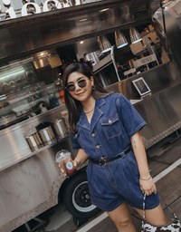 Iconic Denim Jeans Playsuit (with Belt)