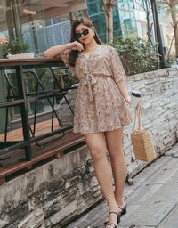 Paisley Button-Down Ribbon Playsuit