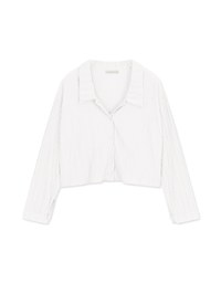 Textured Crinkled Oversized Collar Shirt