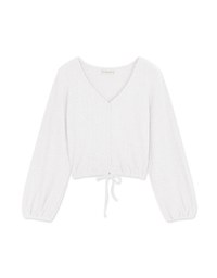 Minimal Chic V-Neck Embossed West-Tie Top