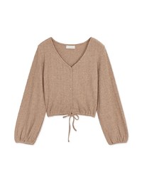 Minimal Chic V-Neck Embossed West-Tie Top