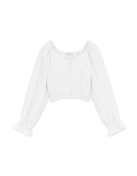 Light Plaid Flutter Peplum Crop Top