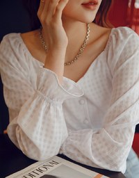 Light Plaid Flutter Peplum Crop Top
