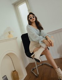 Light Plaid Flutter Peplum Crop Top