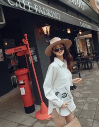 Basic Versatile Anti-Wrinkle Iron Free Blouse Shirt (With Detachable Shoulder Pads)