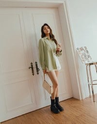 Basic Versatile Anti-Wrinkle Iron Free Blouse Shirt (With Detachable Shoulder Pads)