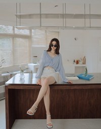 Modern Chic Transparent Sheer Fake Two-piece Blouse Shirt