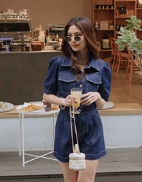 Elevated Casual Stitching Pocket Crop Blouse Shirt