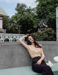 Smart Casual Cotton Linen Suit Collar Crop Top (With Shoulder Pads)