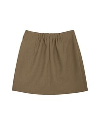 Asymmetric Back Elastic Skirt With Overlapping Slit