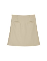 Très Chic Fake Pocket Faux Leather Skirt