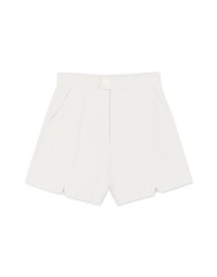 Sleek CEO Style Slimming Bias-Cut Slit Suit Short