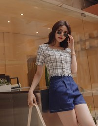 Lengthen High Waisted Denim Jeans Shorts