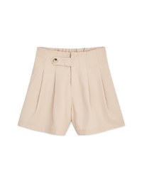 360° High Waisted Side-Button Pleated Suit Shorts