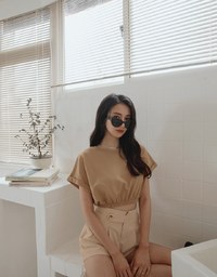 360° High Waisted Side-Button Pleated Suit Shorts