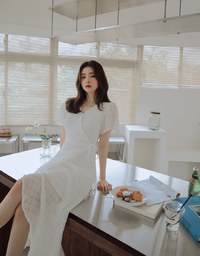 Sweet Sultry Textured Side Tie Ruffled Maxi Dress
