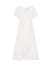 Sweet Sultry Textured Side Tie Ruffled Maxi Dress