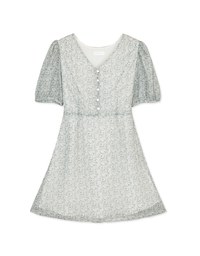 Sweet Sultry Ditsy Floral Mini Dress (With Shoulder Pads)