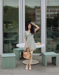 Sweet Sultry Ditsy Floral Mini Dress (With Shoulder Pads)