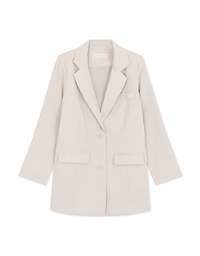 Vigorous Back-Slit Suit Blazer(With Detachable Shoulder Pads)