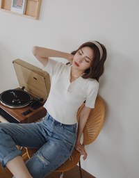 Laidback Panel Crisp Collar Top