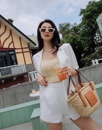 Enhanced Square Neck Textured Crop Knit Tank Top