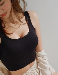 Beyond Basic U-Neck Knit Bralette (With Padding)