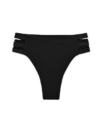 High Waisted Side Wide Strap Weave Bikini Bottom