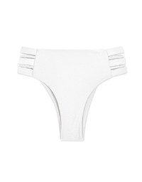 High Waisted Side Wide Strap Weave Bikini Bottom