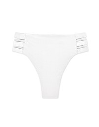 High Waisted Side Wide Strap Weave Bikini Bottom