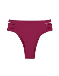 High Waisted Side Wide Strap Weave Bikini Bottom