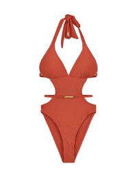 【YANBABY】Side Hollowed One Piece Swimsuit Bikini (Thick Padded)
