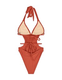 【YANBABY】Side Hollowed One Piece Swimsuit Bikini (Thick Padded)