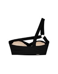 【PUSH IN 】One Shoulder Hollowed Cut Out Bikini Top Bra Padded