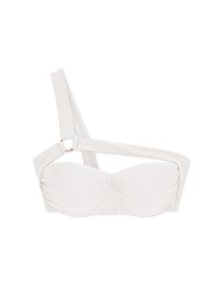 【PUSH IN 】One Shoulder Hollowed Cut Out Bikini Top Bra Padded