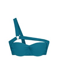 【PUSH IN 】One Shoulder Hollowed Cut Out Bikini Top Bra Padded