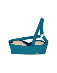 【PUSH IN 】One Shoulder Hollowed Cut Out Bikini Top Bra Padded