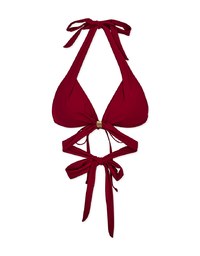 【PUSH IN 】Extra Wide Ribbon Criss Cross Bikini Top with Bra Padded