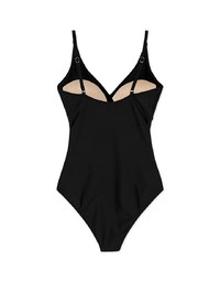 【TIFFANY】Criss Cross Mesh One-Piece Swimsuit Push Up Bra Padded