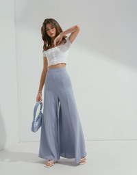 Square Neck Button Crochet Crop Top