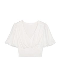Urban Chic V-Neck Scrunch Puff Sleeve Top