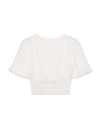 Urban Chic V-Neck Scrunch Puff Sleeve Top