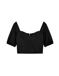 Classy Demure Sweetheart Neckline Crop Top