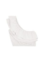 Double Layered Ruffled One-Shoulder Crop Top
