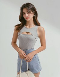 Cut Out Sleeveless Tank Top