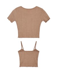 Twist Embossed Two-Piece Crop Top