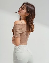 Twist Embossed Two-Piece Crop Top