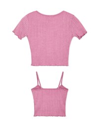 Twist Embossed Two-Piece Crop Top