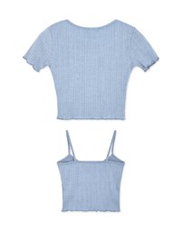 Twist Embossed Two-Piece Crop Top